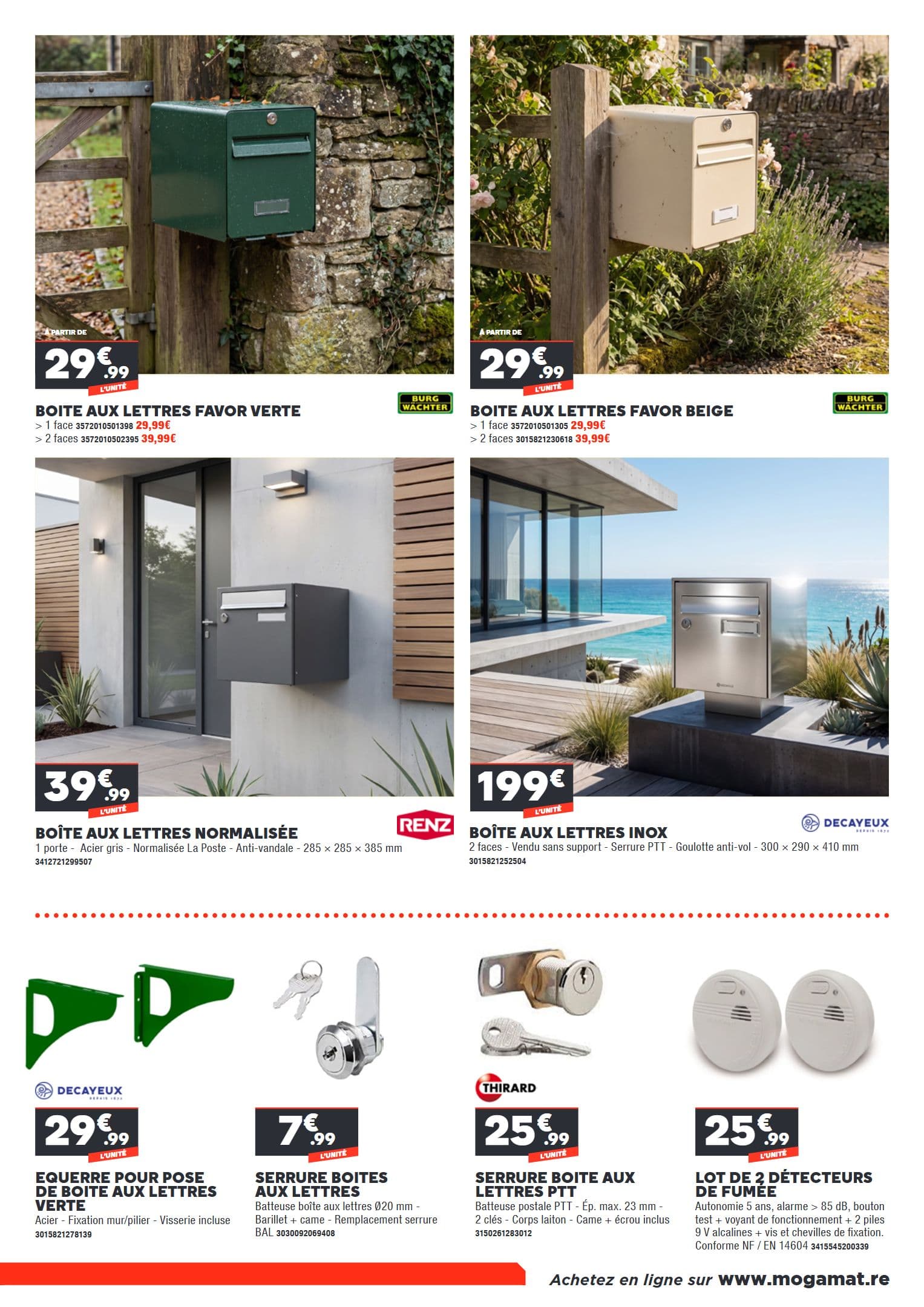 Lot de 2 détecteurs de fumée
