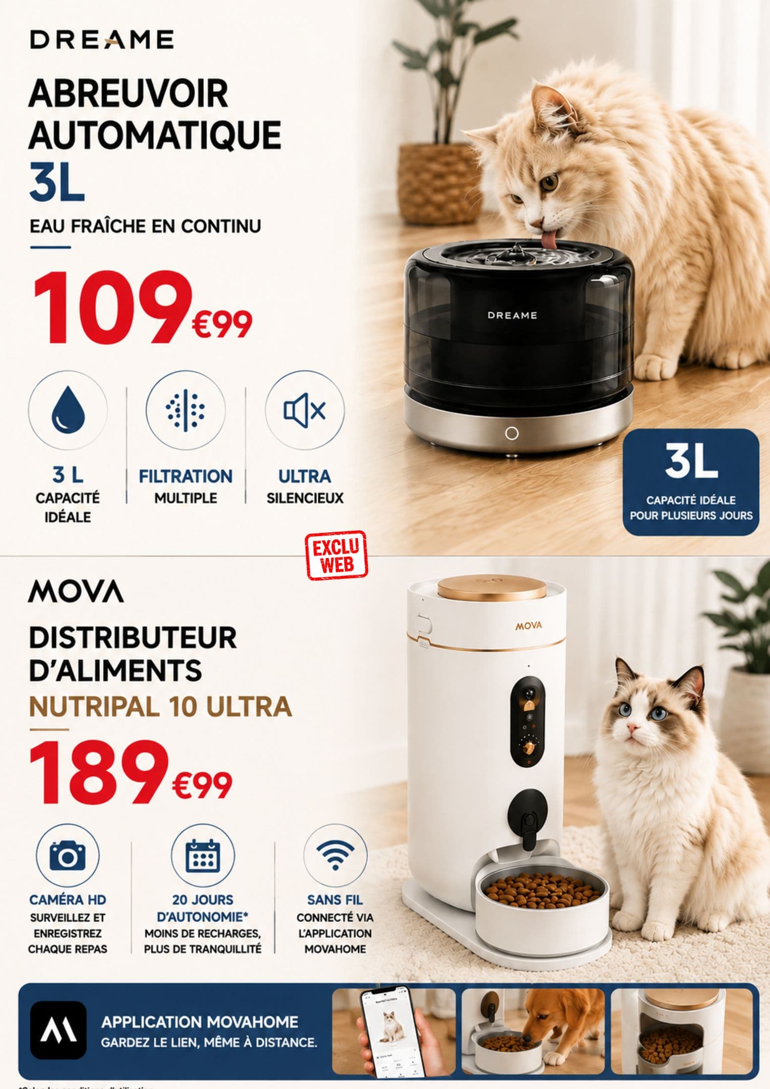 Mova distributeur d'aliments nutripal 10 ultra