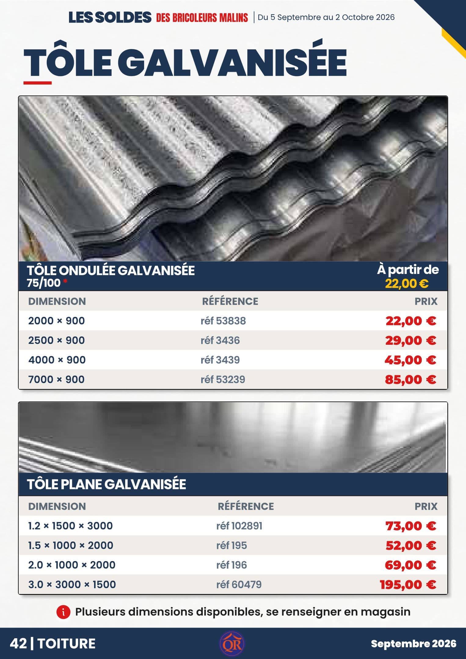 Tôle plane galvanisée
