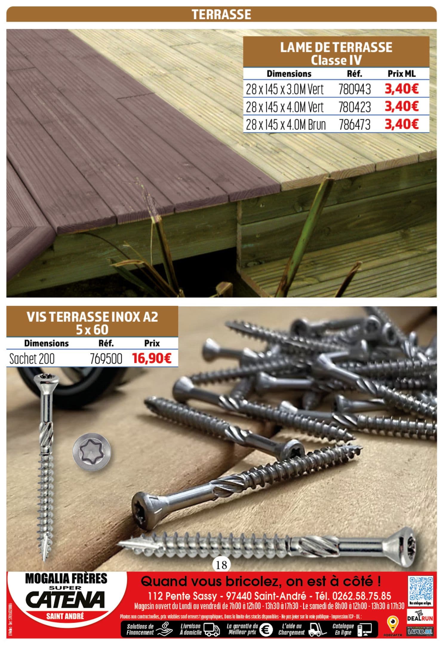 Vis terrasse inox a2 5 x 60