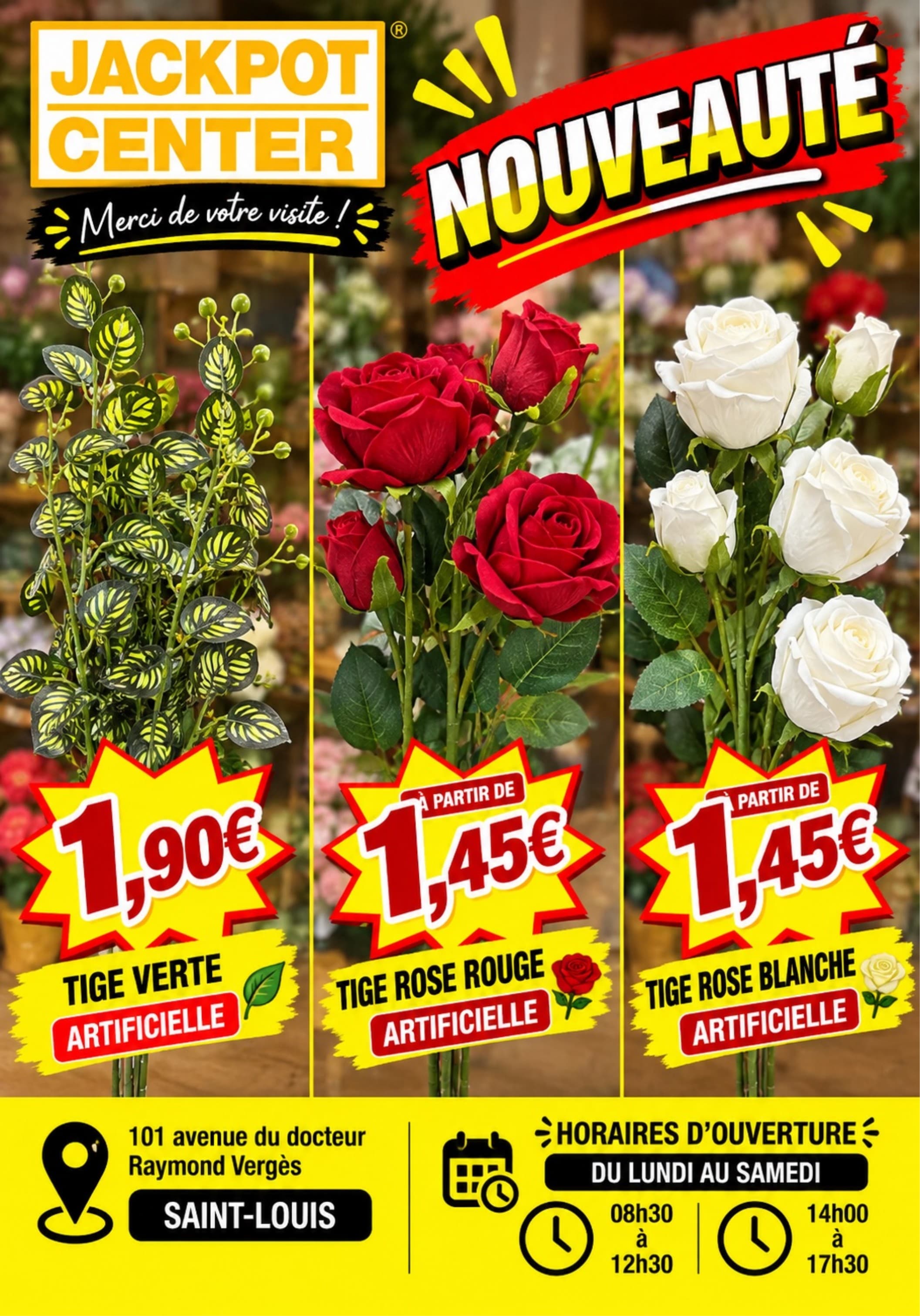 Tige Rose Blanche Artificielle