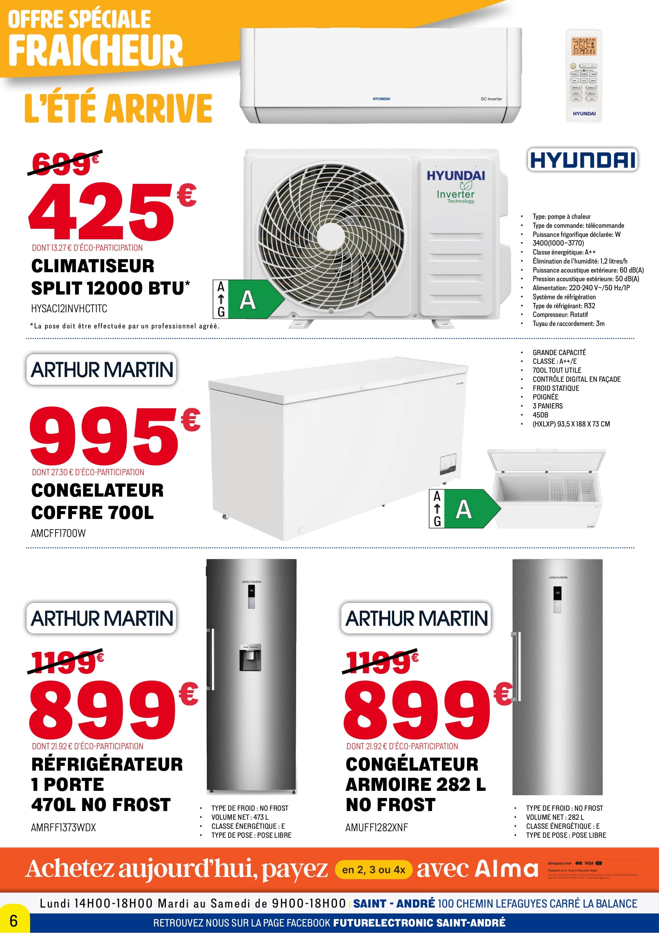 Congélateur armoire 282l no frost