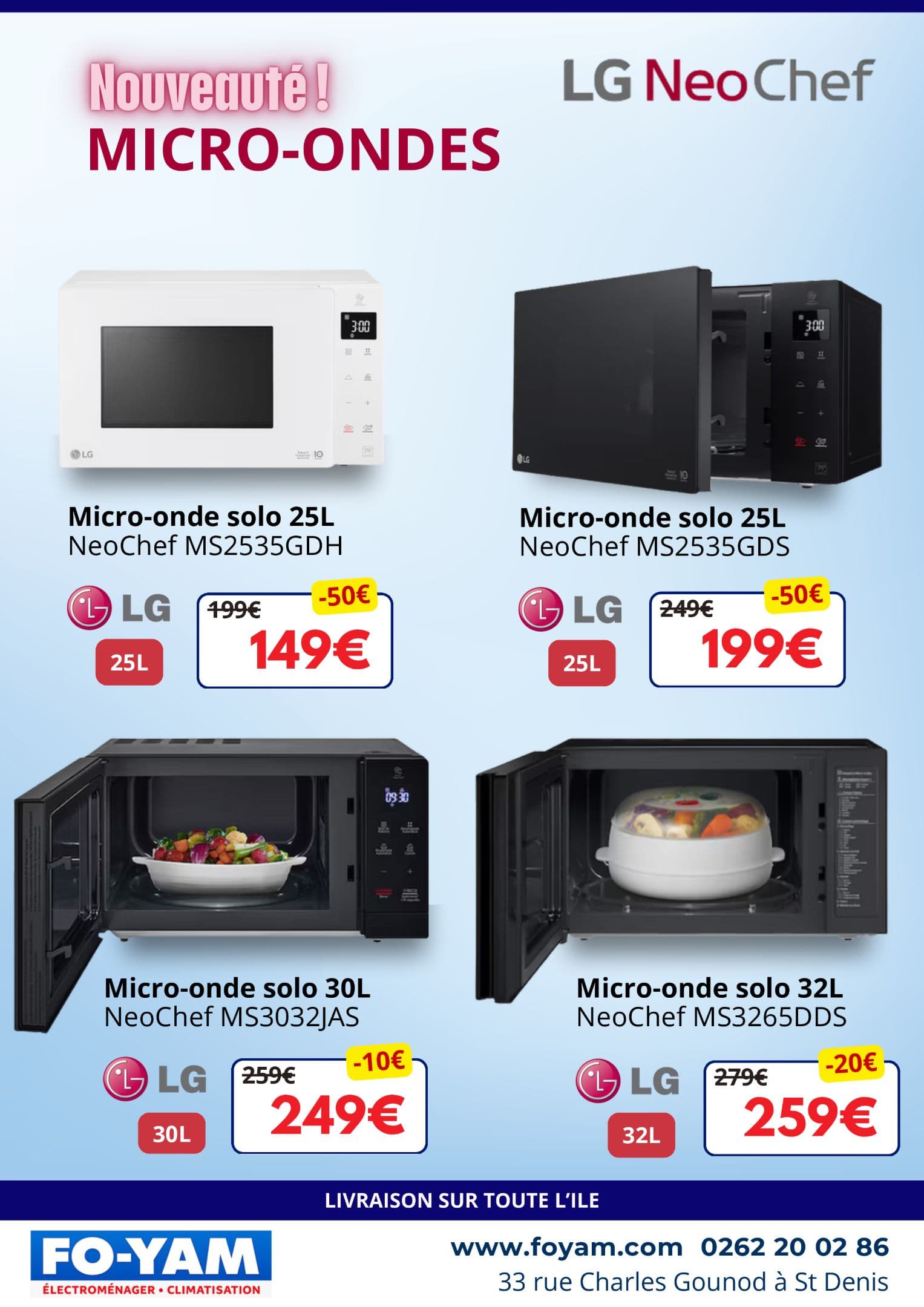 Micro-onde solo 32L NeoChef MS3265DDS