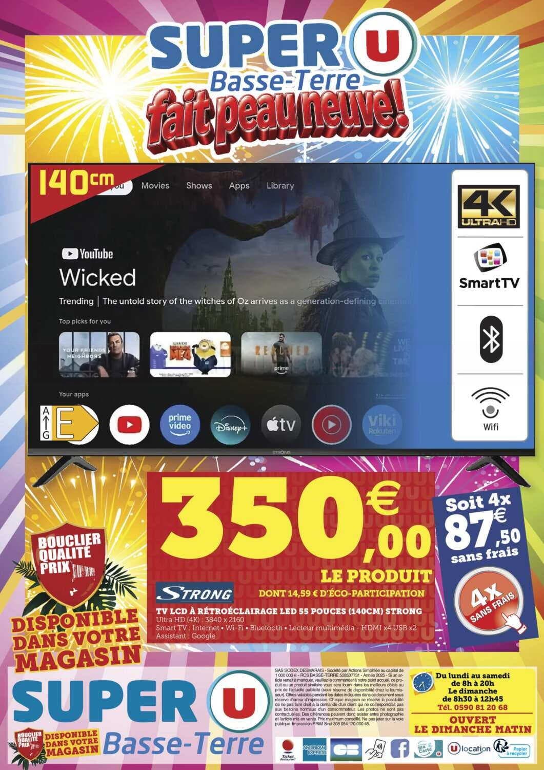 TV LCD à rétroéclairage LED 55 pouces (140 cm) Strong