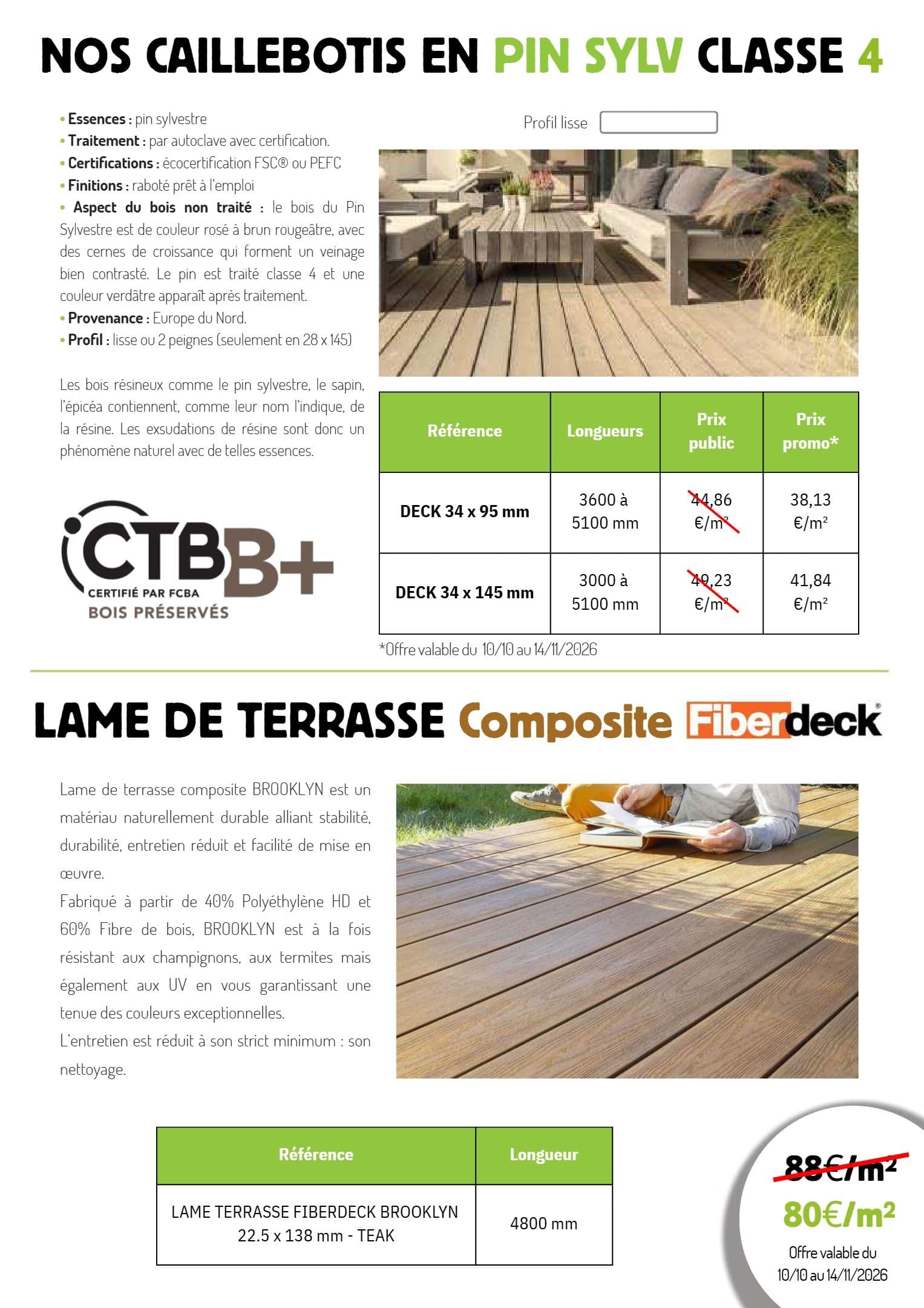 Lame terrasse fiberdeck brooklyn 22.5 x 138 mm - teak