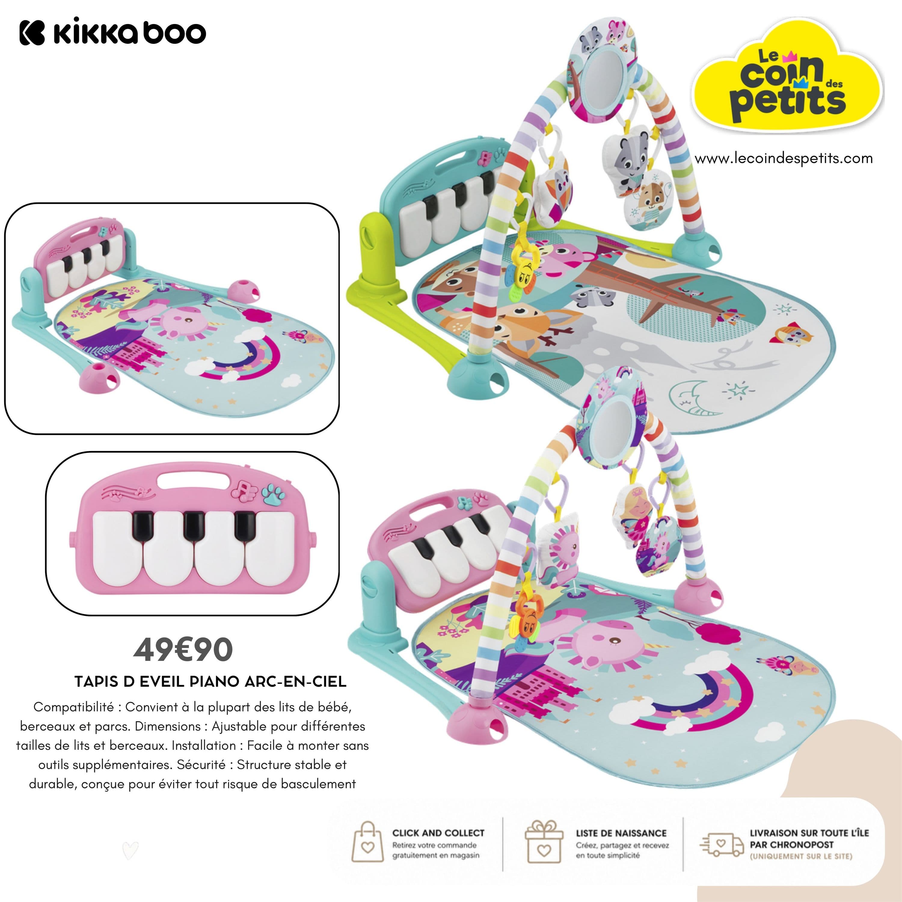 Tapis d eveil piano arc-en-ciel