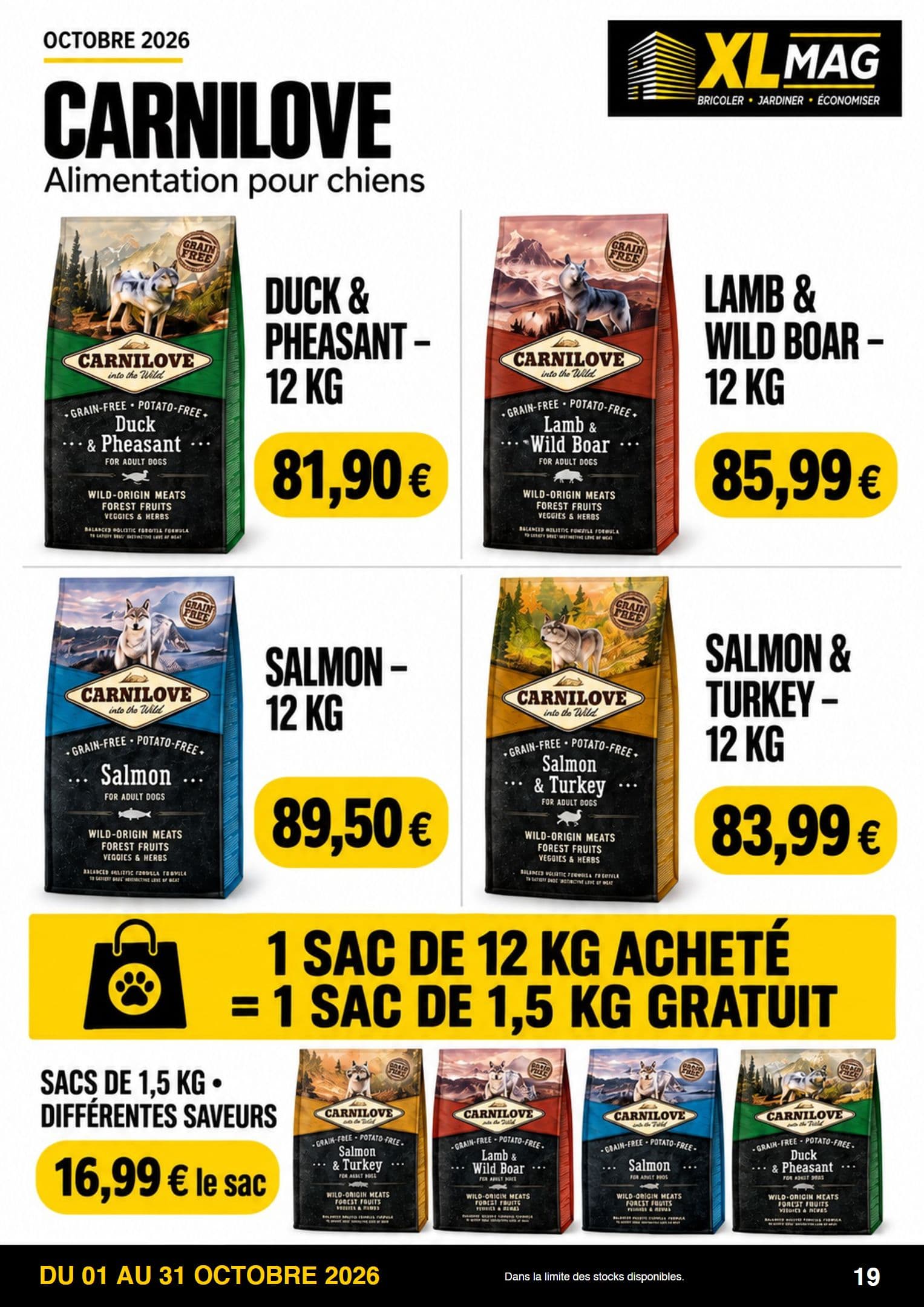 Sacs de 1,5 kg - différentes saveurs