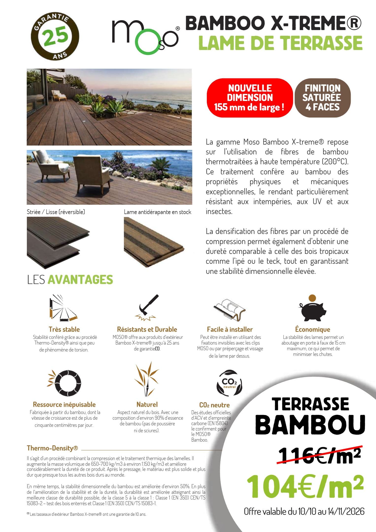 Bamboo x-treme lame de terrasse