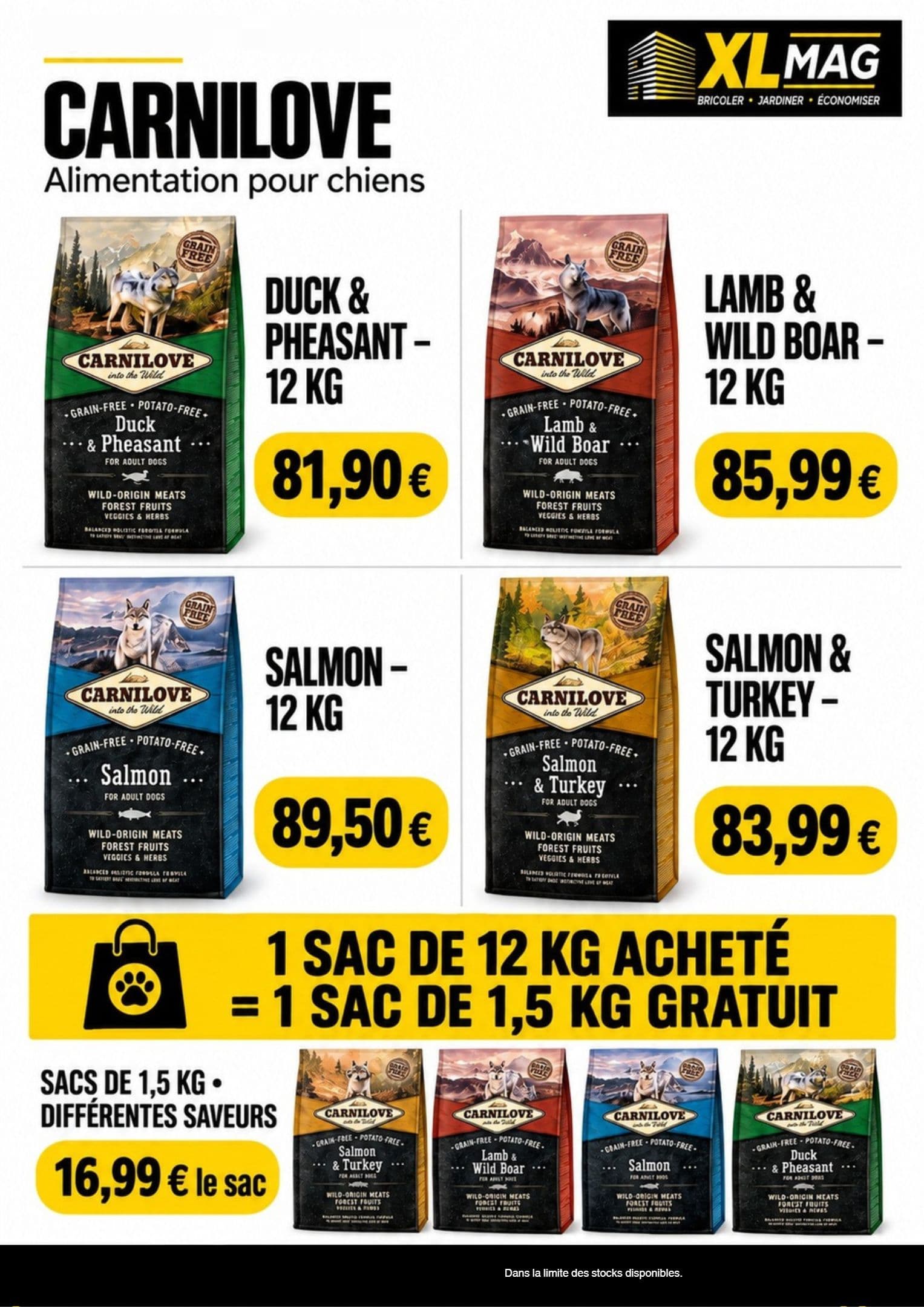 Carnilove Sacs de 1.5 KG - Différentes saveurs