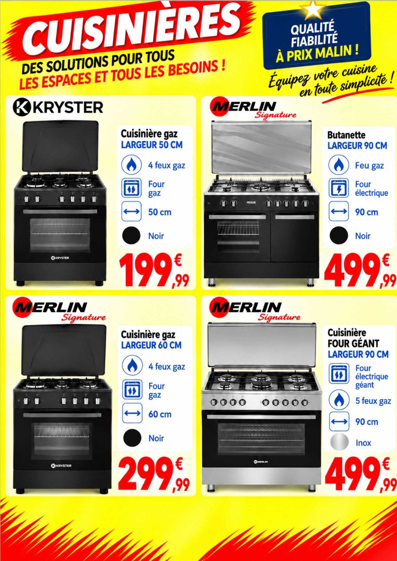 Merlin signature cuisinière four géant
