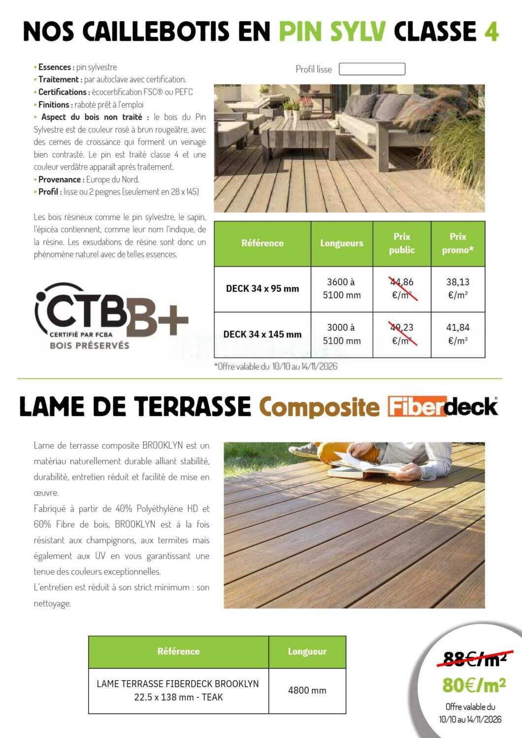 Lame terrasse fiberdeck brooklyn 22.5 x 138 mm - teak