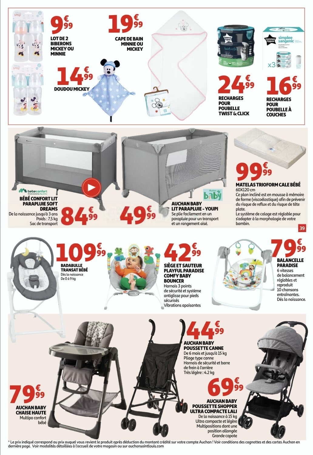 Auchan Baby Poussette Canne