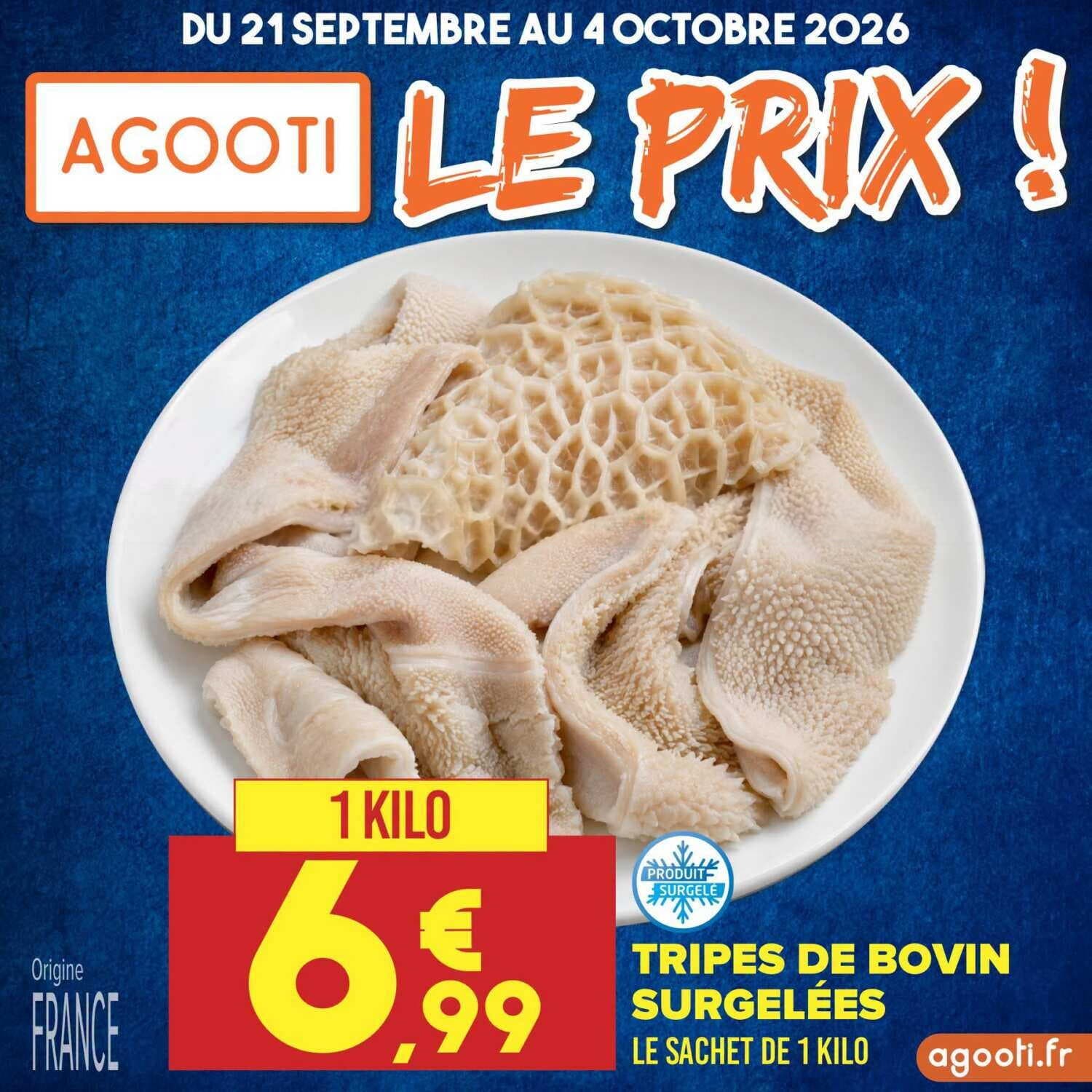 Tripes de bovin surgelées