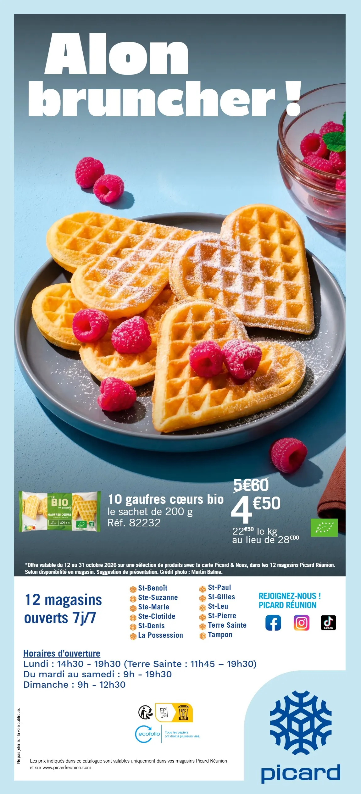 10 gaufres cœurs bio
