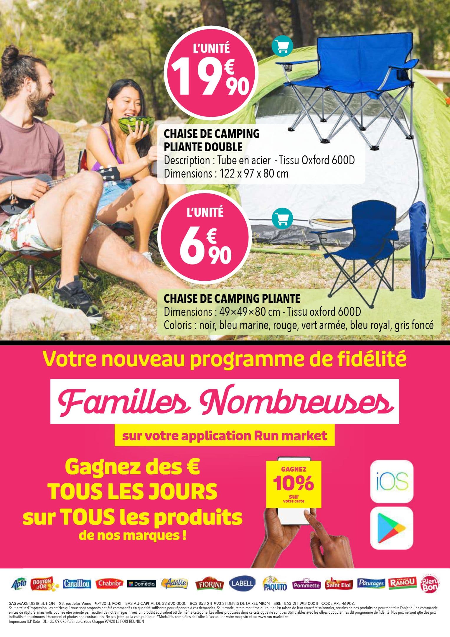 Chaise de camping pliante