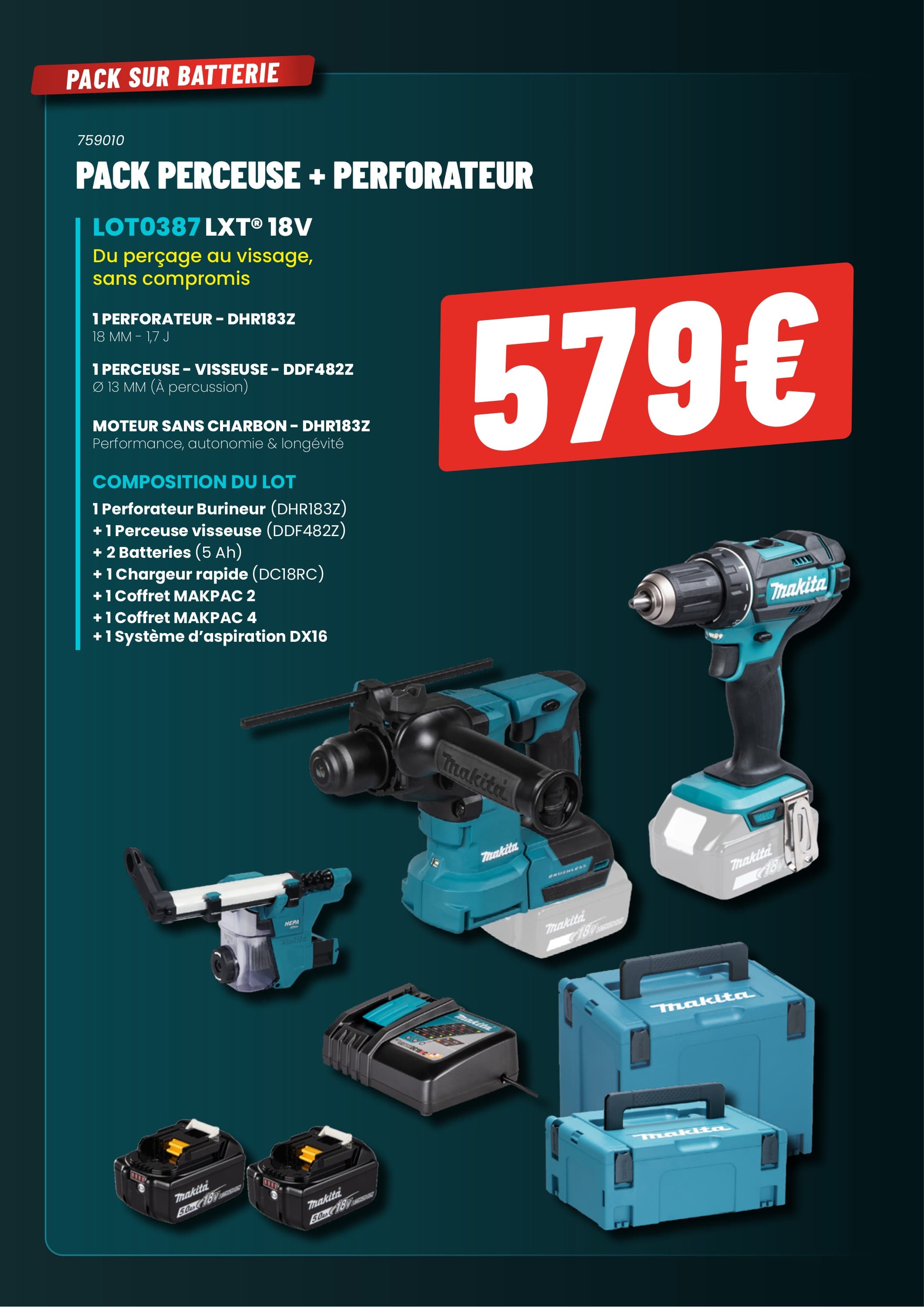 Pack perceuse + perforateur