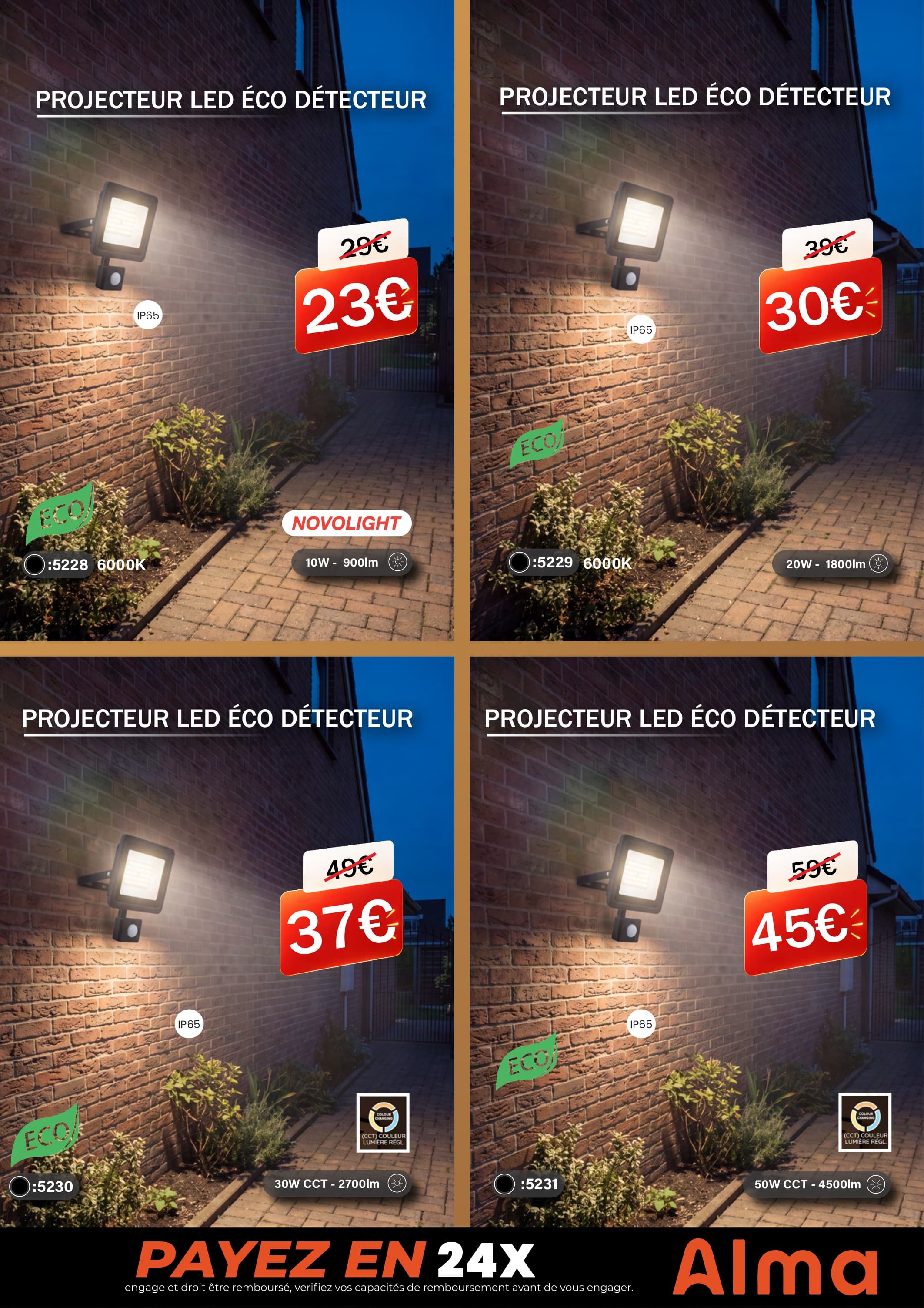Projecteur led éco détecteur