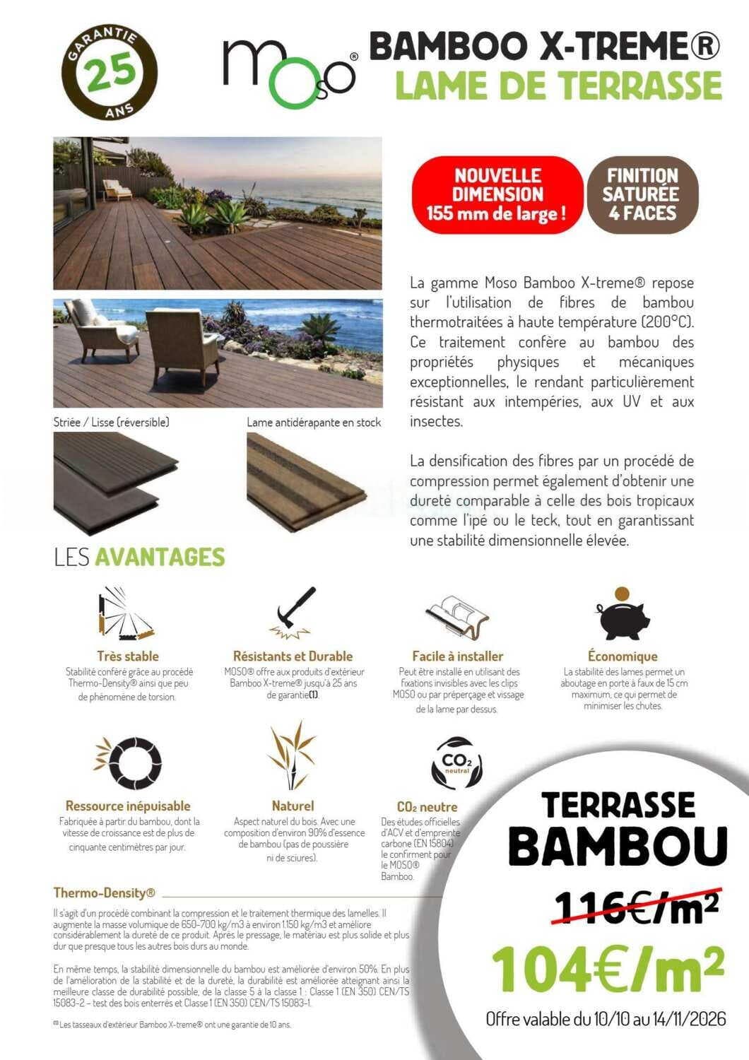 Bamboo x-treme lame de terrasse