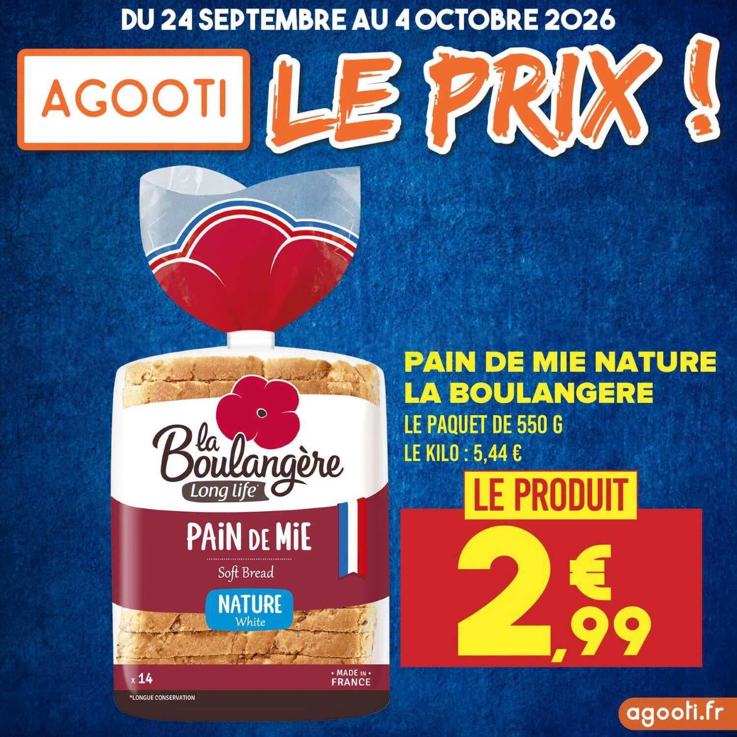 Pain de mie nature la boulangere