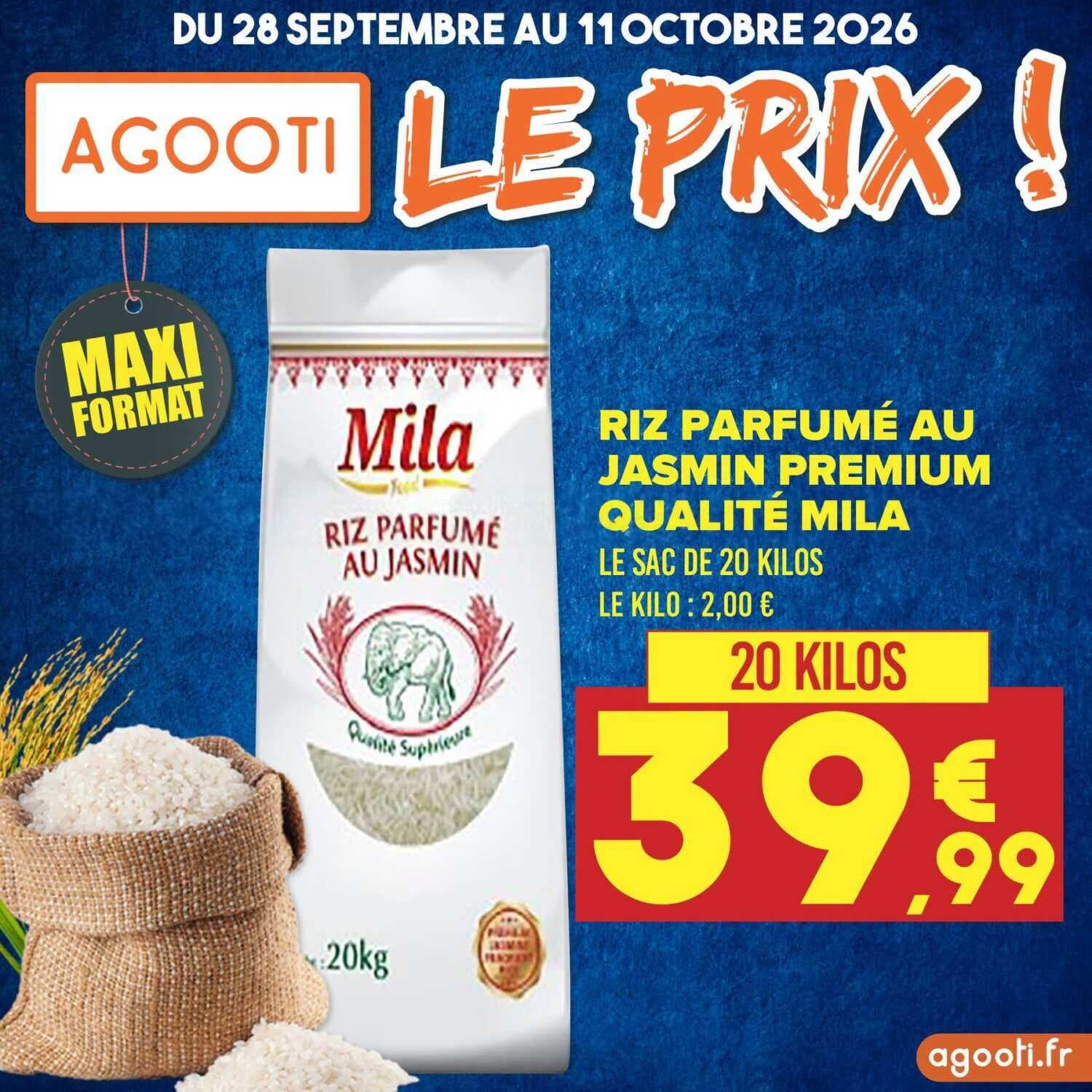 Riz parfumé au jasmin premium qualité mila