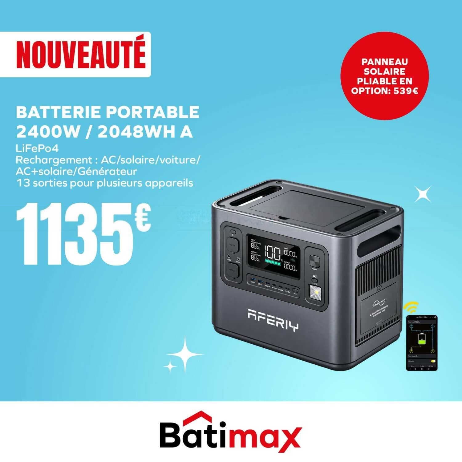 Batterie portable 2400w / 2048wh a