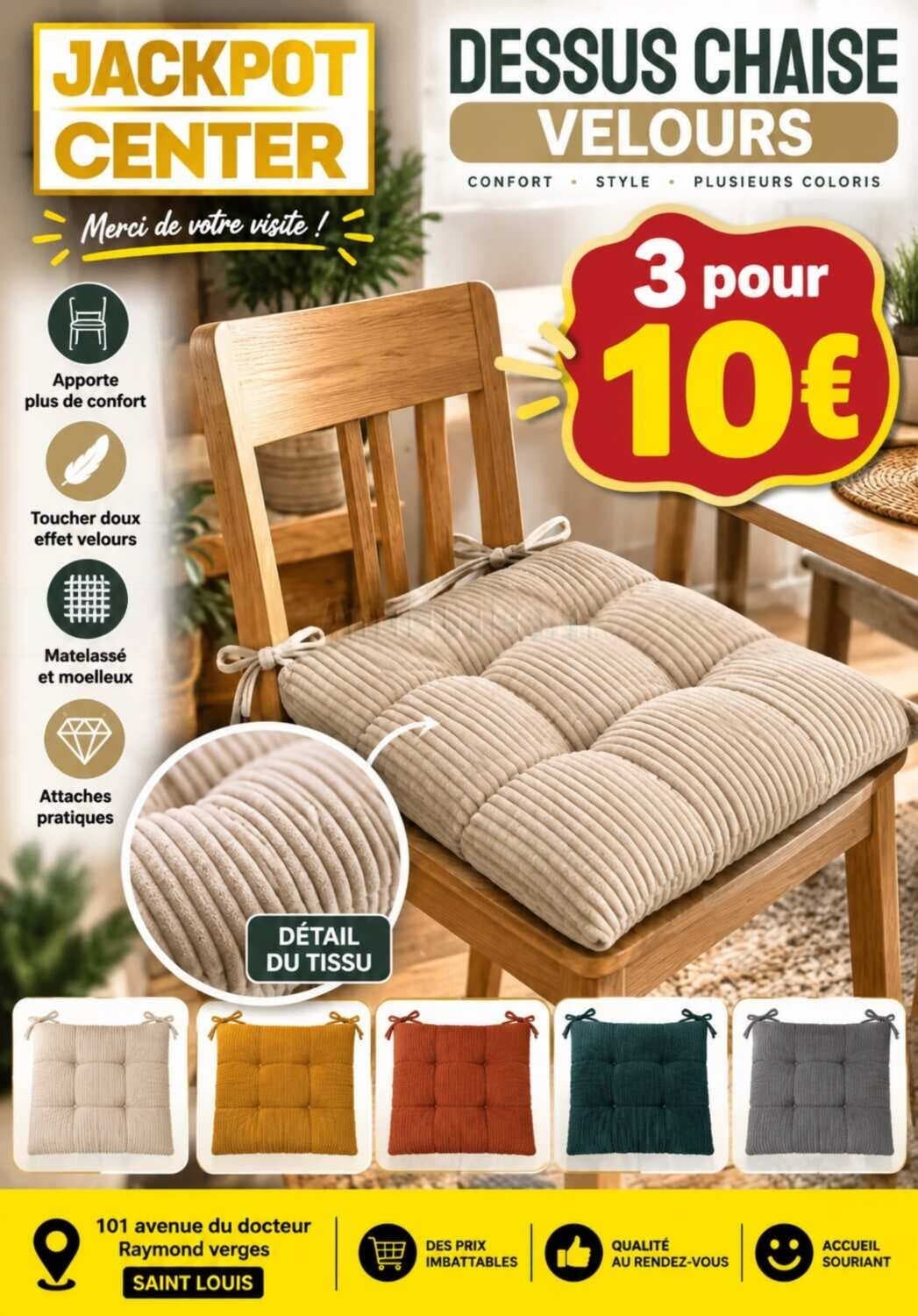 Dessus chaise velours