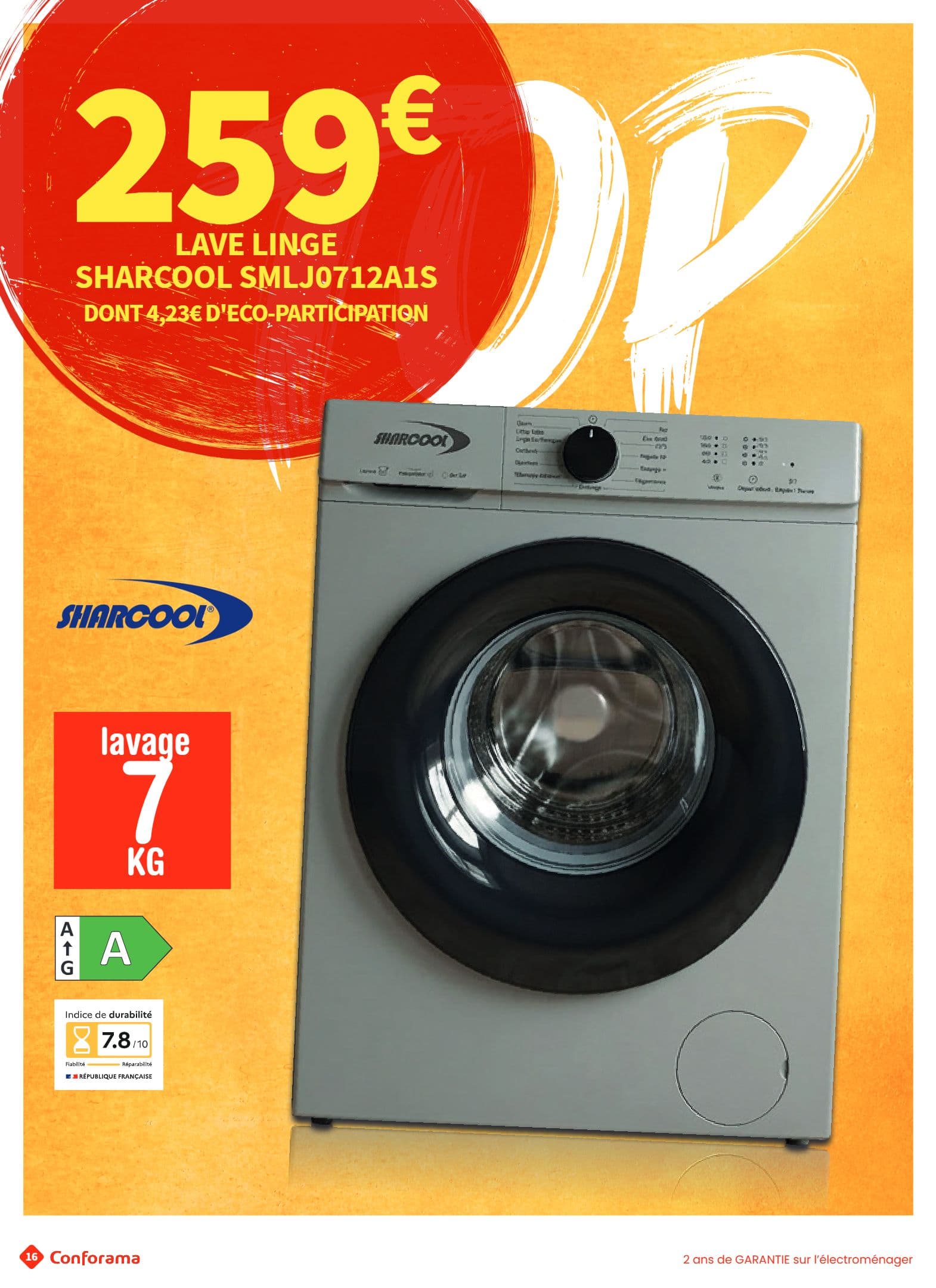 Lave Linge SHARCOOL SMLJ0712A1S