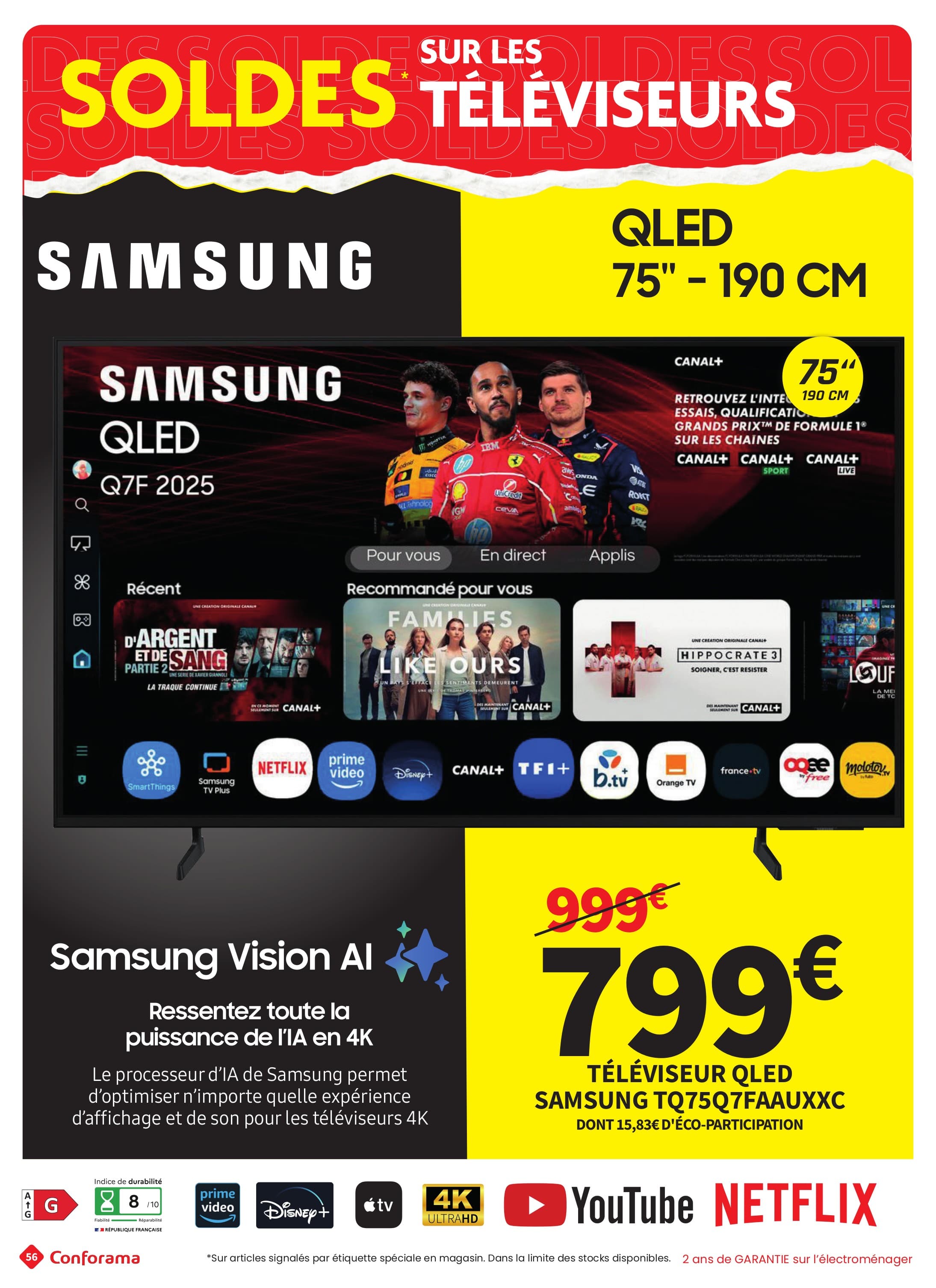 Téléviseur qled samsung tq75q7faauxxc