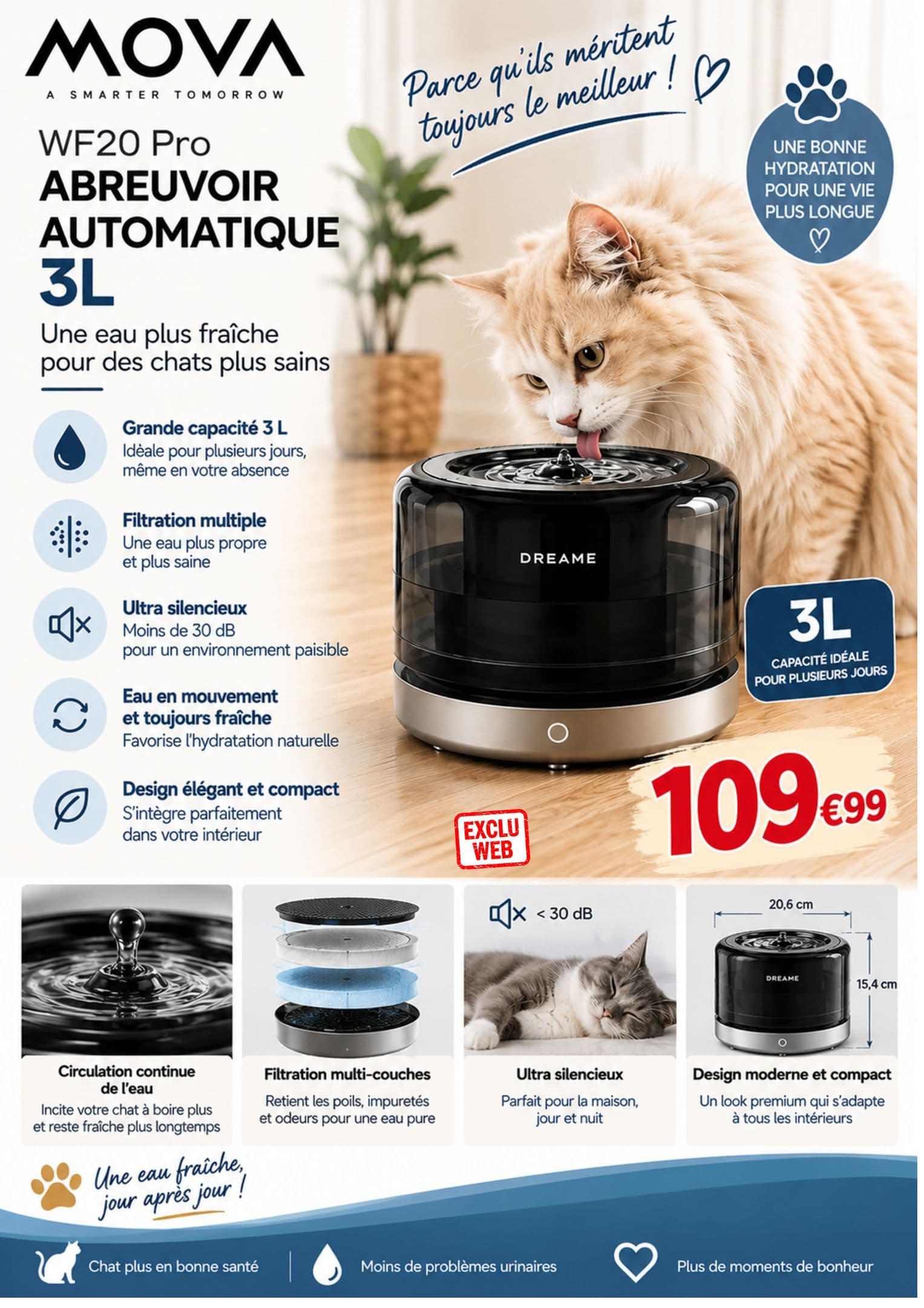 Wf20 pro abreuvoir automatique 3l