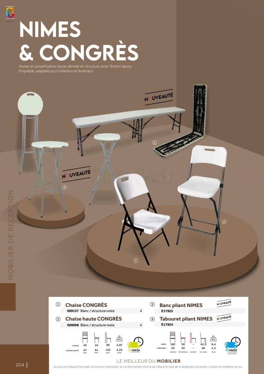 Tabouret pliant nimes