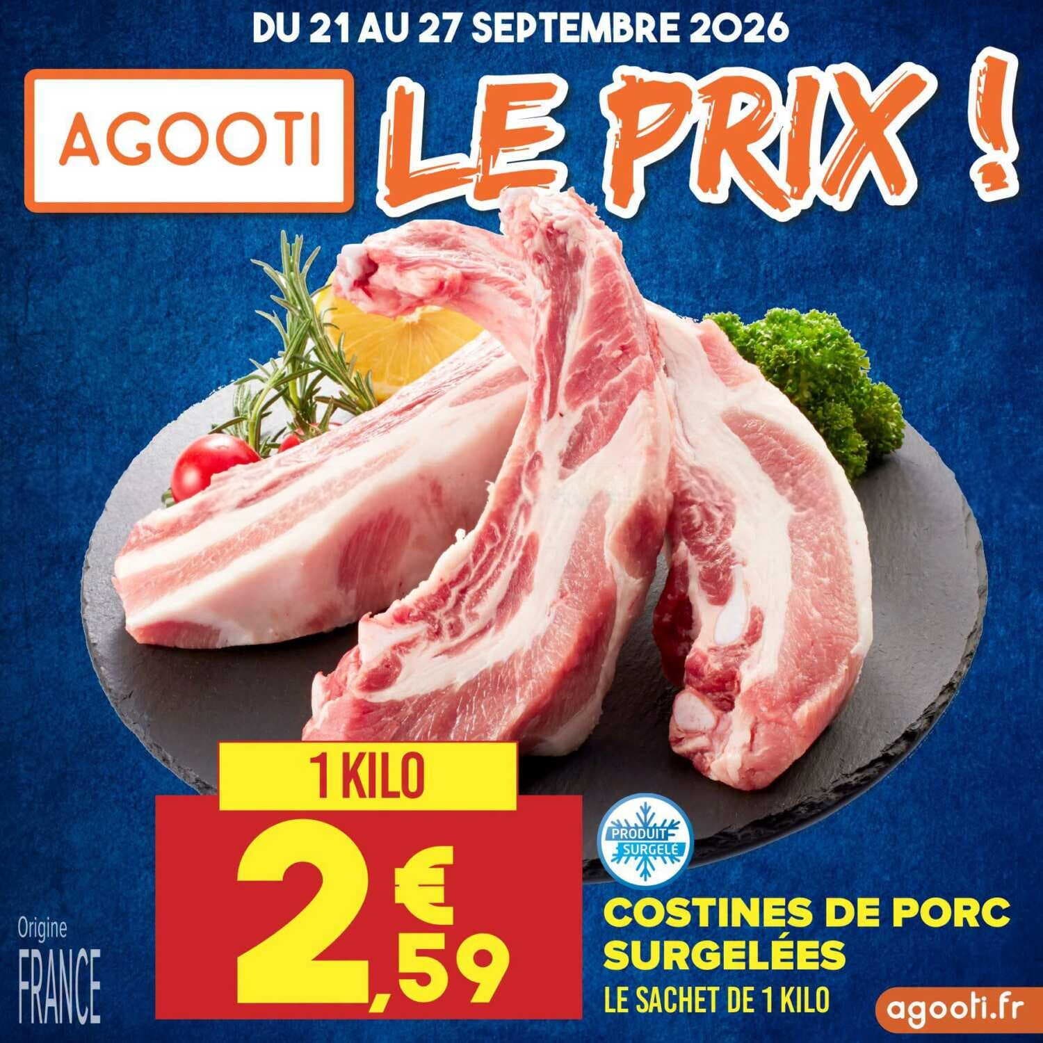 Costines de porc surgelées