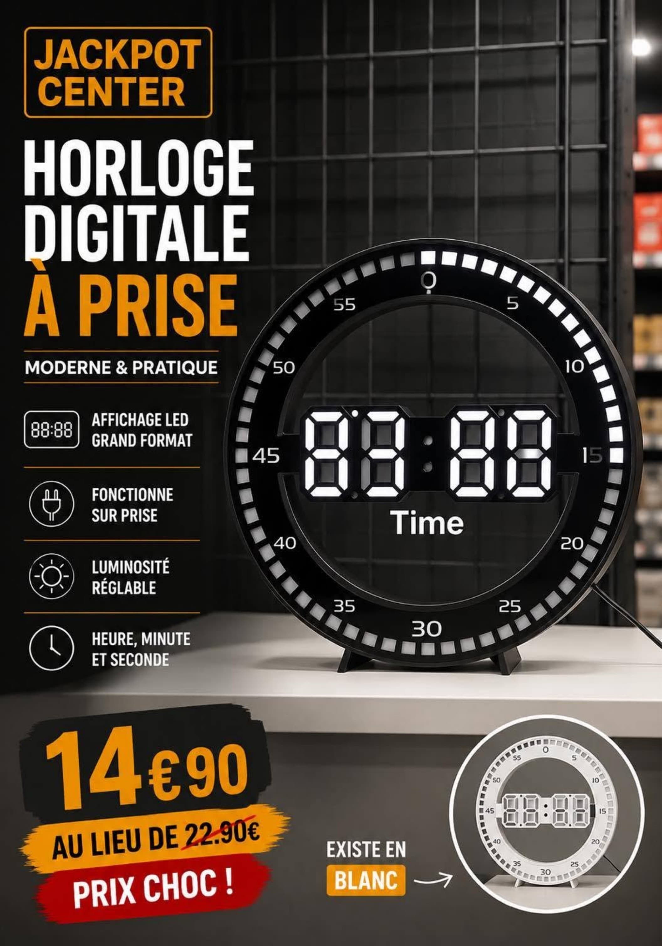 Horloge digitale à prise