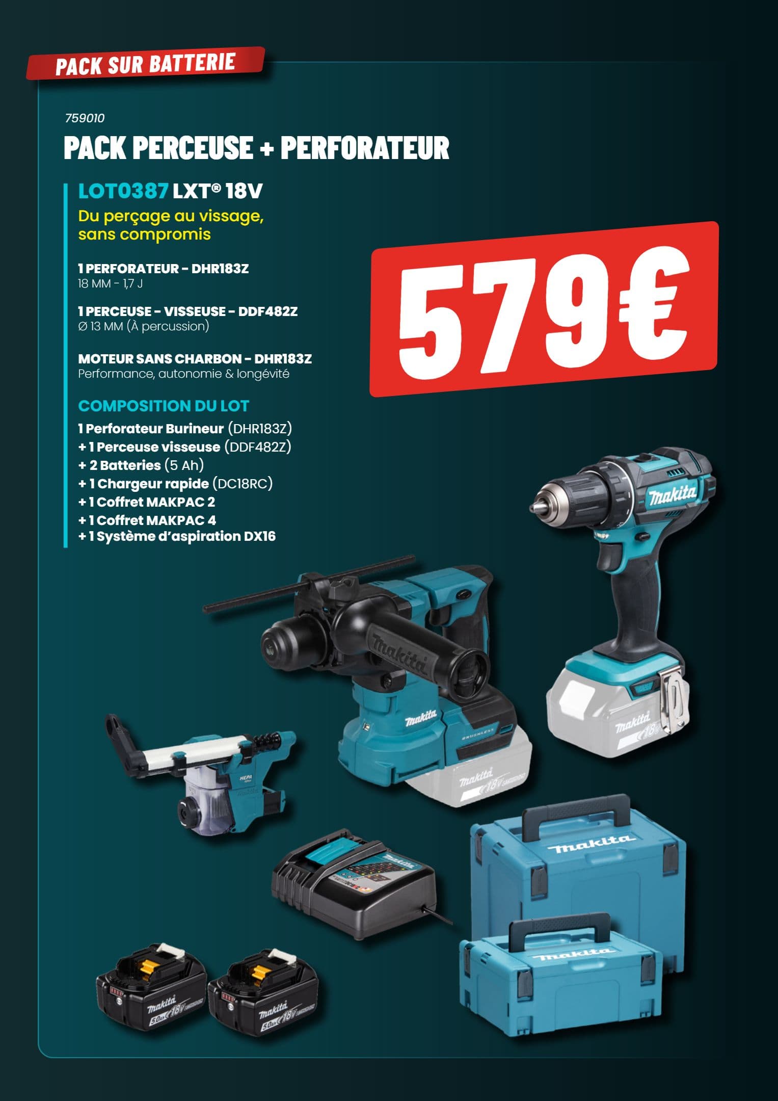 Pack perceuse + perforateur