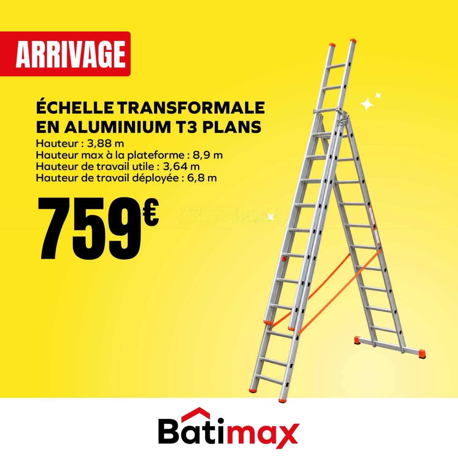 Échelle transformable en aluminium t3 plans